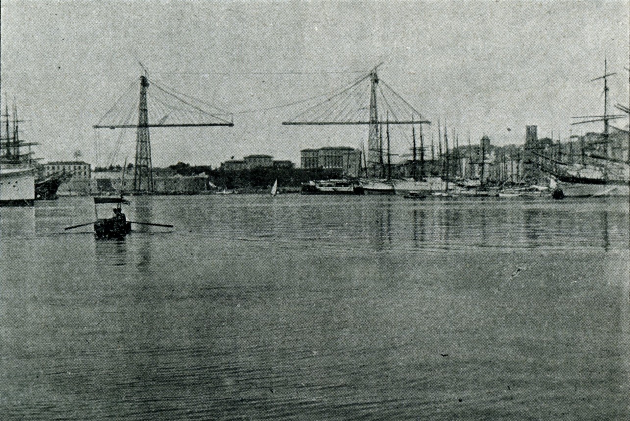 Puente transbordador de Marsella. Vista desde la Cannebière / Le Monde Ilustré, 7/10/1905. Colección Joaquín Cárcamo Martínez