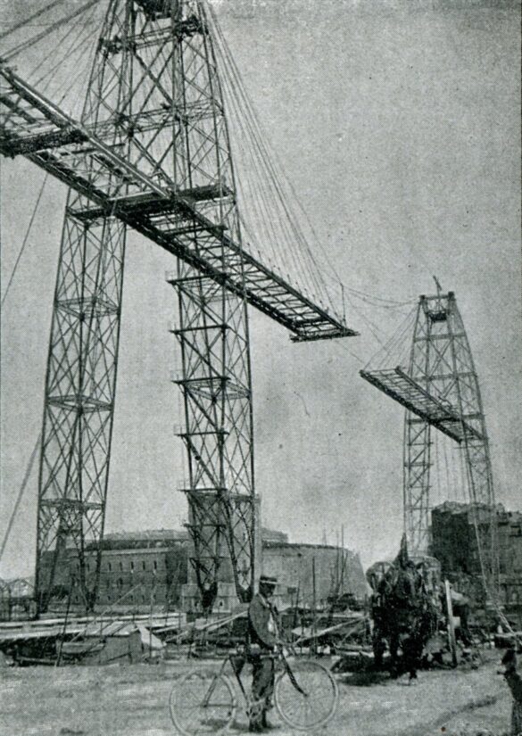 Puente transbordador de Marsella. Partes derecha e izquierda del tablero / Le Monde Ilustré, 7/10/1905. Colección Joaquín Cárcamo Martínez