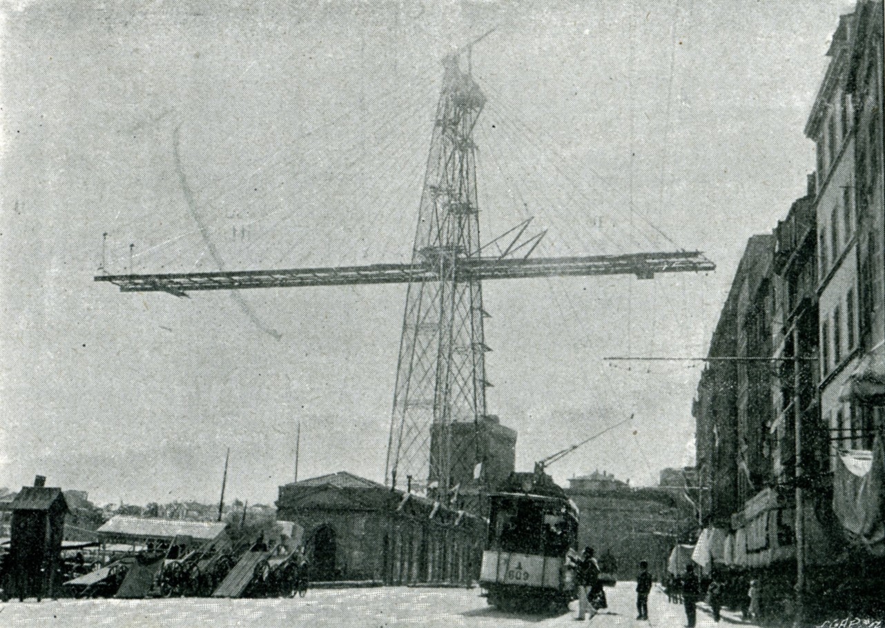 Puente transbordador de Marsella. Vista frontal / Le Monde Ilustré, 7/10/1905. Colección Joaquín Cárcamo Martínez